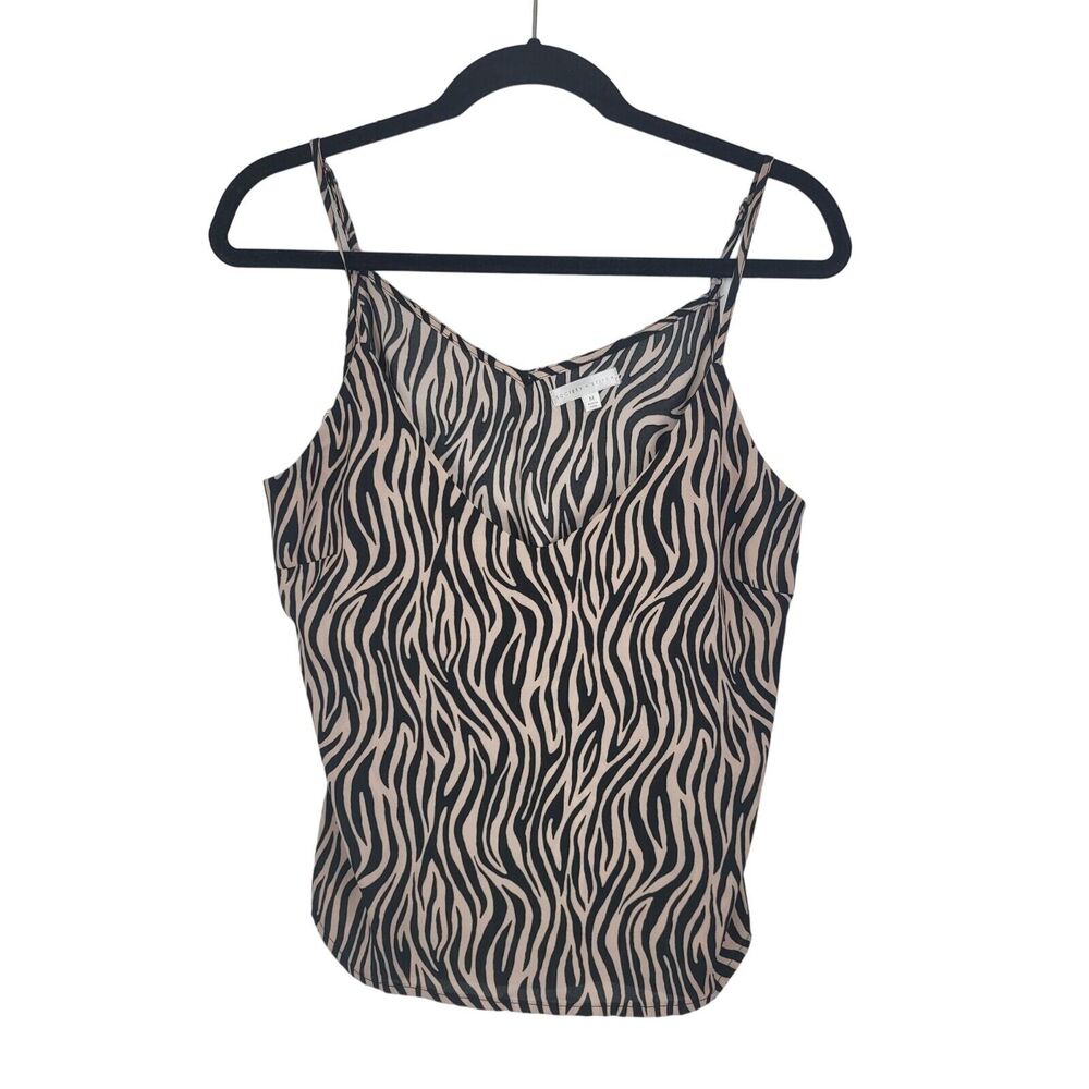 Society + Stitch Animal Print Tank Top Medium‎ Womens Black Brown Sleeveless